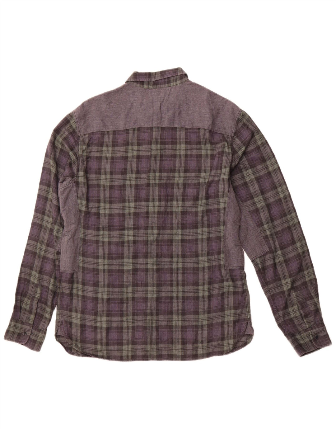 ALL SAINTS Cămașă de flanel pentru bărbați, cu carouri, gri mare, din poliester