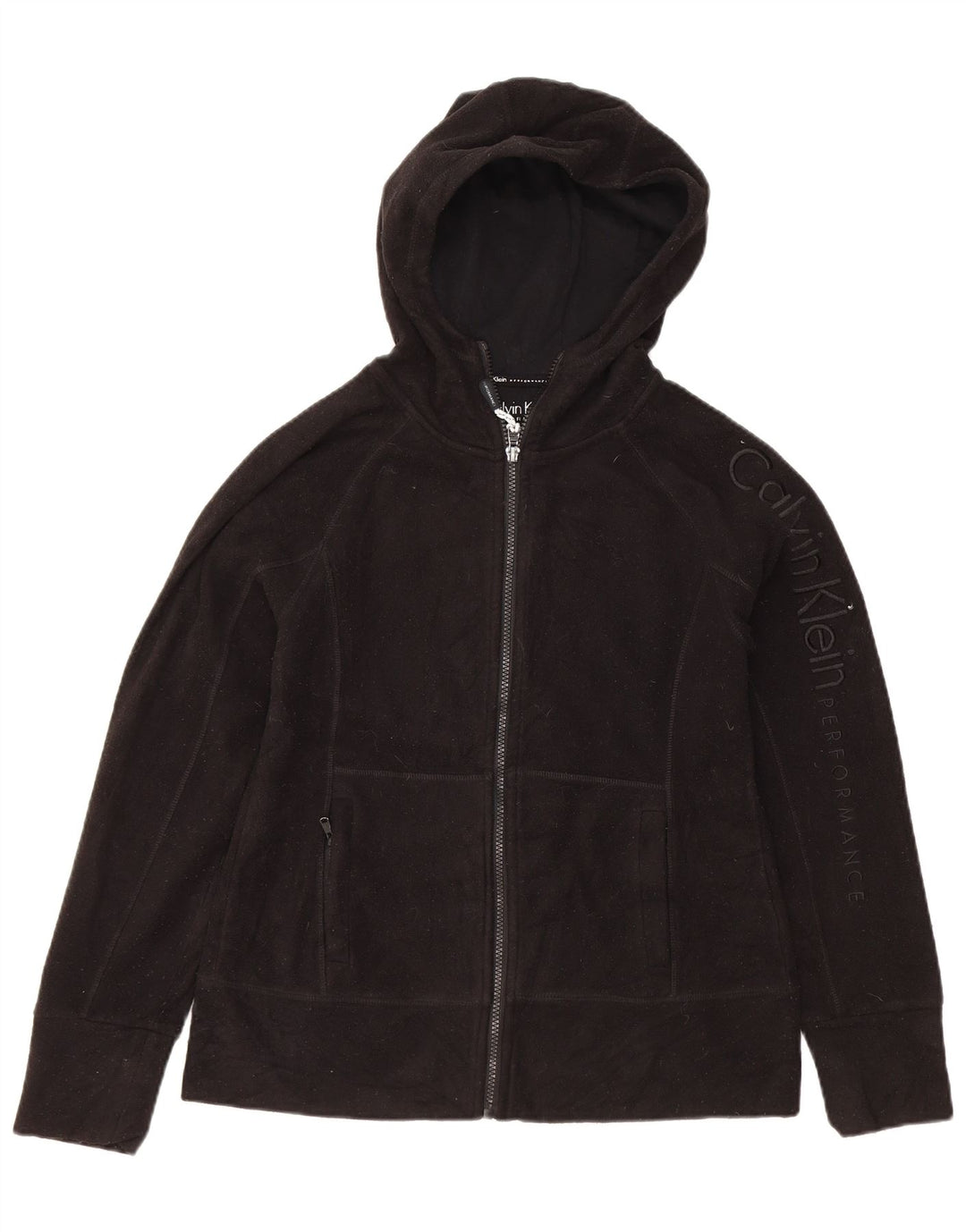 Jachetă din lână cu glugă Calvin Klein pentru femei UK 10 Small Black