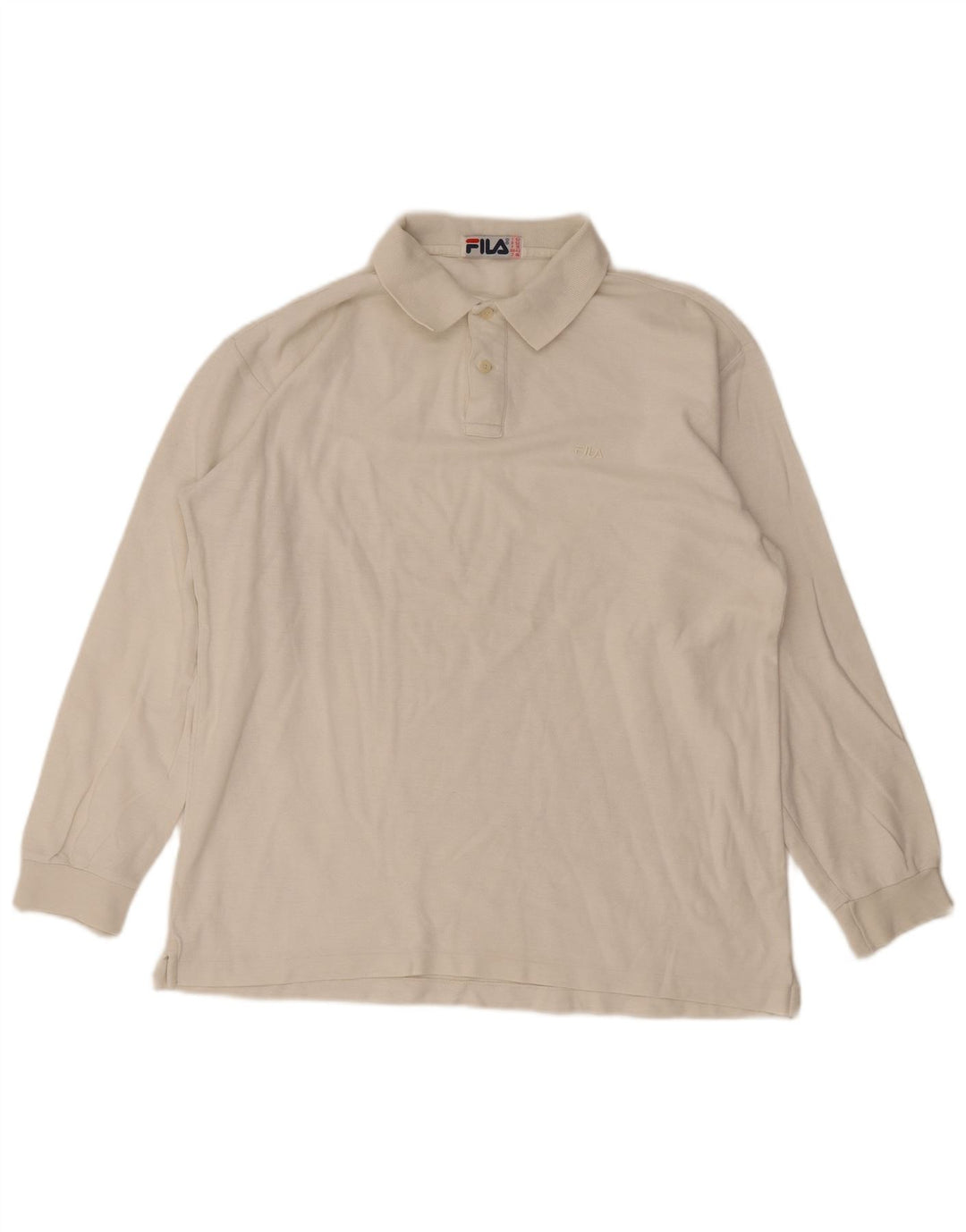 Tricou polo cu mânecă lungă pentru bărbați Fila US 42 Large White