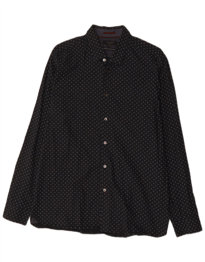 Cămașă pentru bărbați Ted Baker Mărimea 6 2XL Bumbac geometric negru