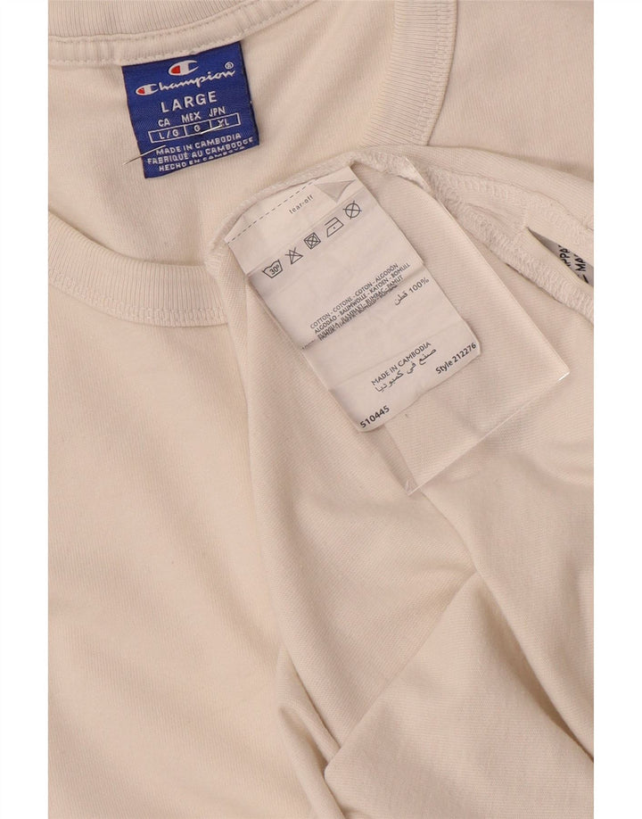 Tricou grafic pentru bărbați CHAMPION Top mare din bumbac alb