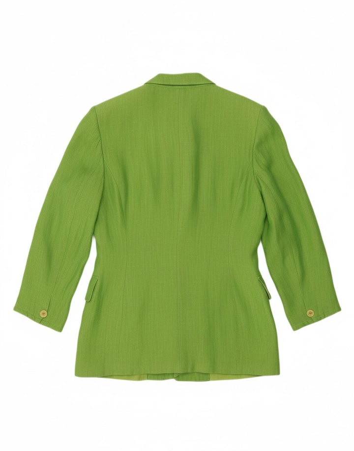 MEXX Womens 3 Button Blazer Jacket UK 12 Medium Green Viscose