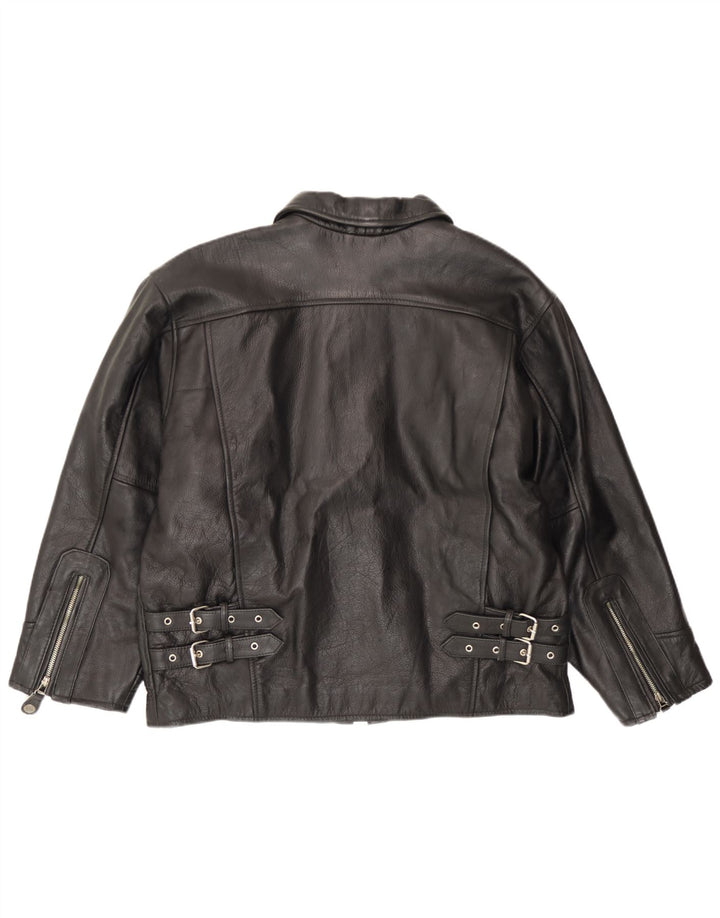 Jachetă din piele vintage pentru bărbați EU 54 2XL din piele neagră