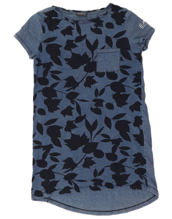 Emporio Armani Rochie tricou cu croiala larga pentru femei UK 4 XS Albastru Floral