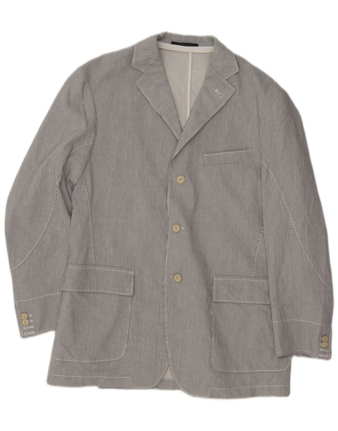Jachetă Blazer pentru bărbați Corneliani cu 3 nasturi UK 36, Gri mic, cu dungi