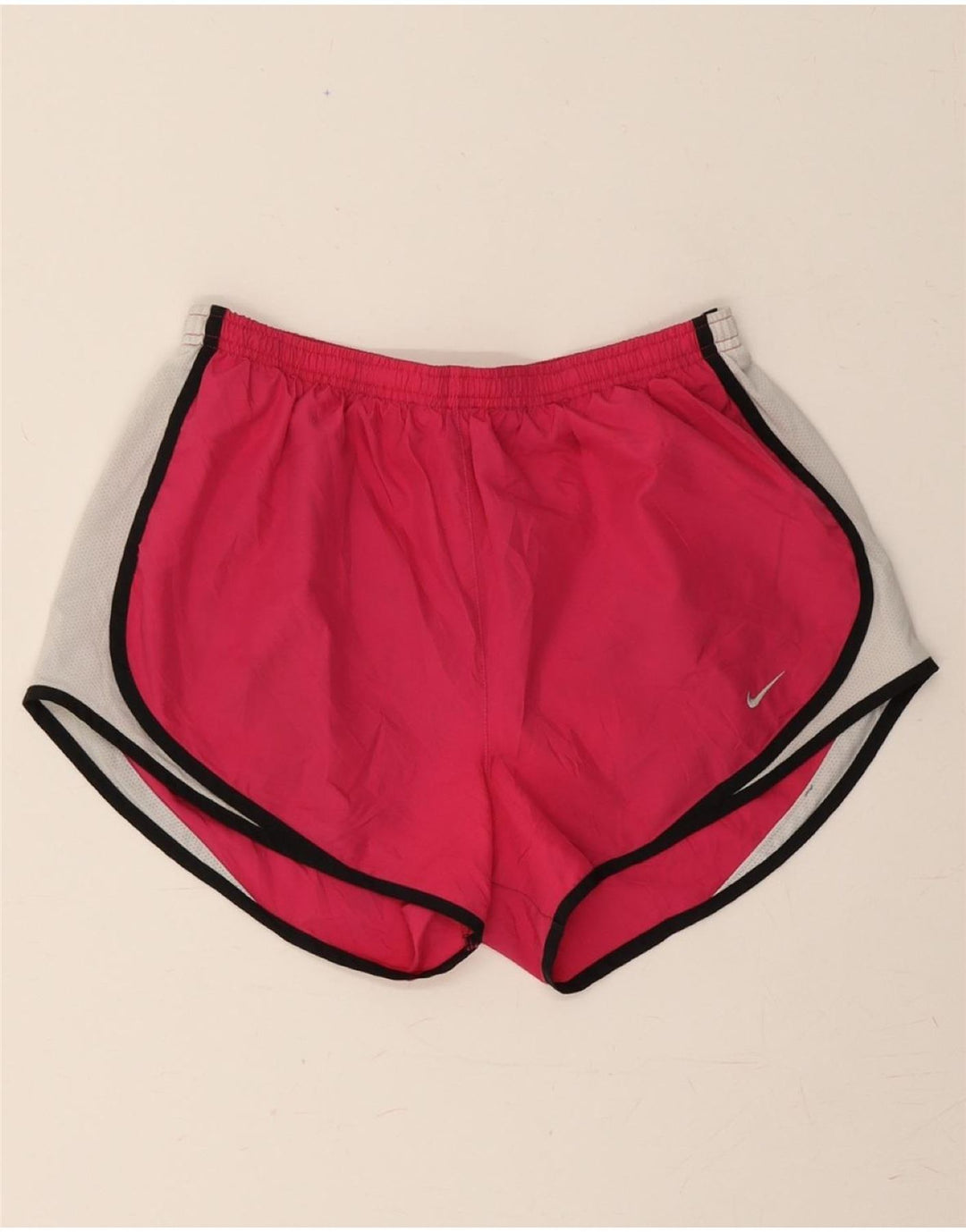 NIKE Womens Dri Fit Sport Shorts UK 12 Medium  Pink Colourblock Polyester Vintage Nike and Second-Hand Nike from Messina Hembry 