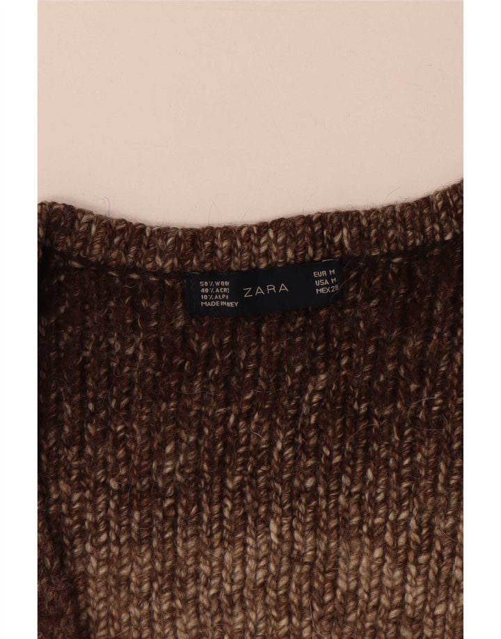 Pulover cardigan pentru femei Zara UK 14 Lână maro medie