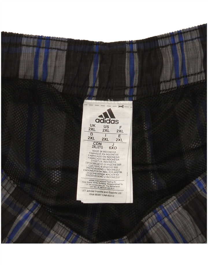 Pantaloni scurți de înot Adidas pentru bărbați 2XL, gri poliester cu check