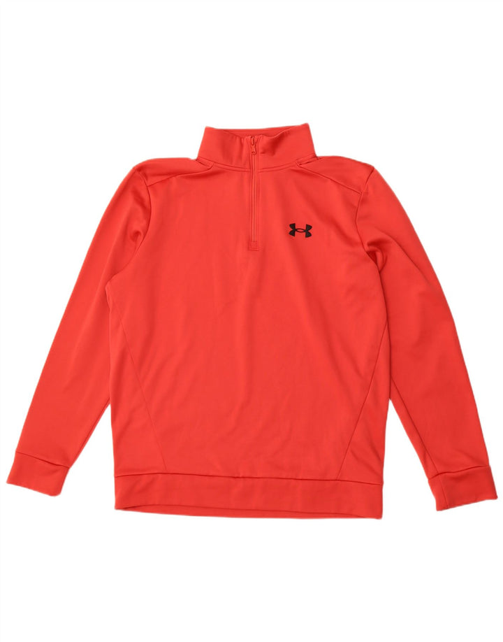 Pulover pentru bărbați Under Armour, cu fermoar și gât, poliester roșu mediu