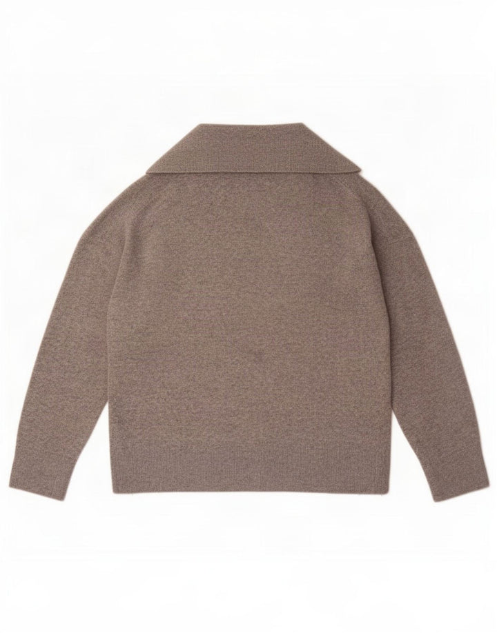 Pulover cu gât polo supradimensionat pentru femei Massimo Dutti UK 12, gri mediu