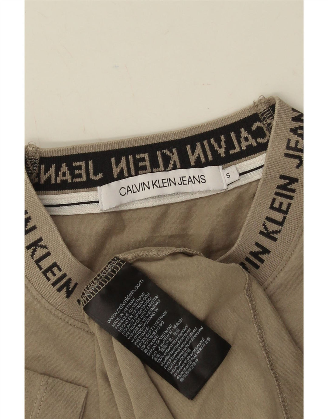 CALVIN KLEIN JEANS Tricou grafic pentru bărbați Top mic bumbac kaki