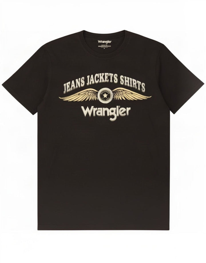 Tricou grafic Wrangler pentru bărbați Top mediu negru bumbac