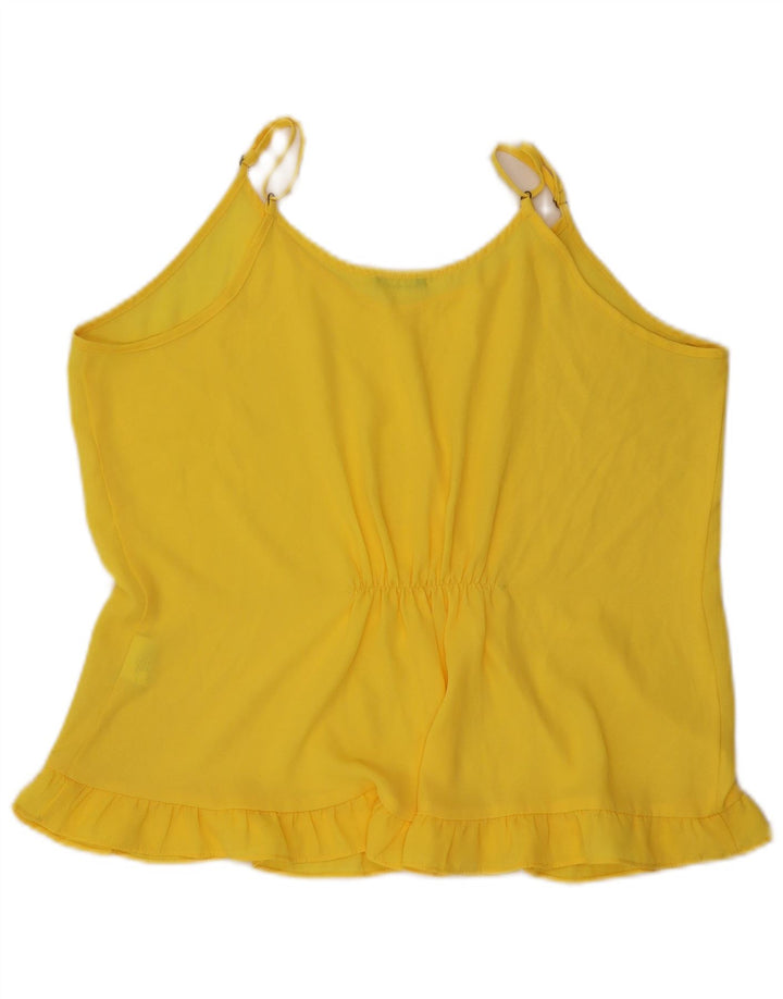Benetton Cami Top pentru femei UK 16 Large Galben Poliester
