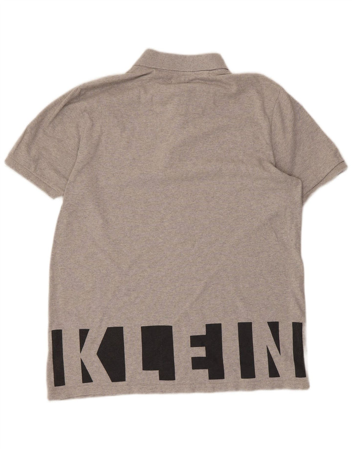 Cămașă polo CALVIN KLEIN JEANS pentru bărbați, bumbac gri mediu