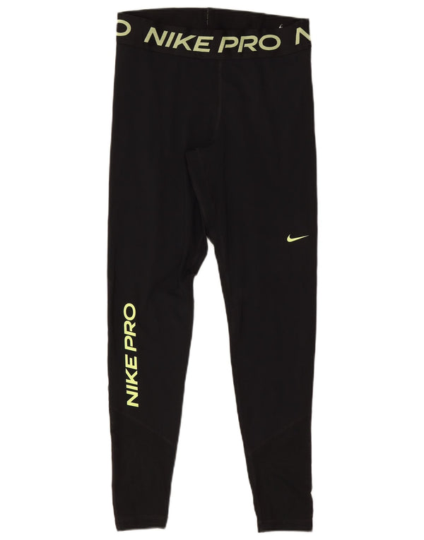 Leggings Nike Dri Fit Graphic pentru femei UK 12 Poliester mediu negru