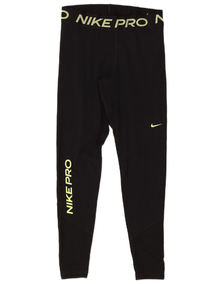 Leggings Nike Dri Fit Graphic pentru femei UK 12 Poliester mediu negru