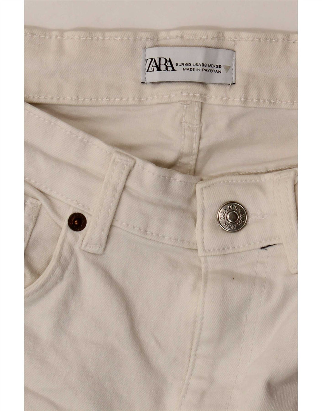 Blugi tăiați pentru femei Zara EU 40 Medium W30 L23 Alb