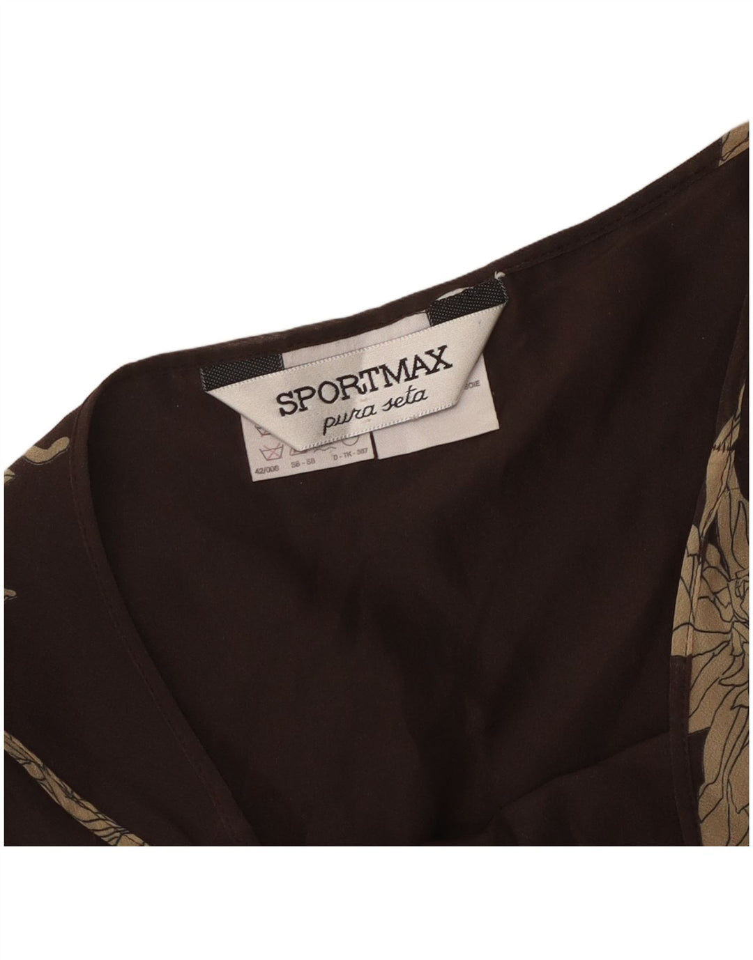 SPORTMAX Rochie fără mâneci pentru femei UK 6 XS Mătase florală maro