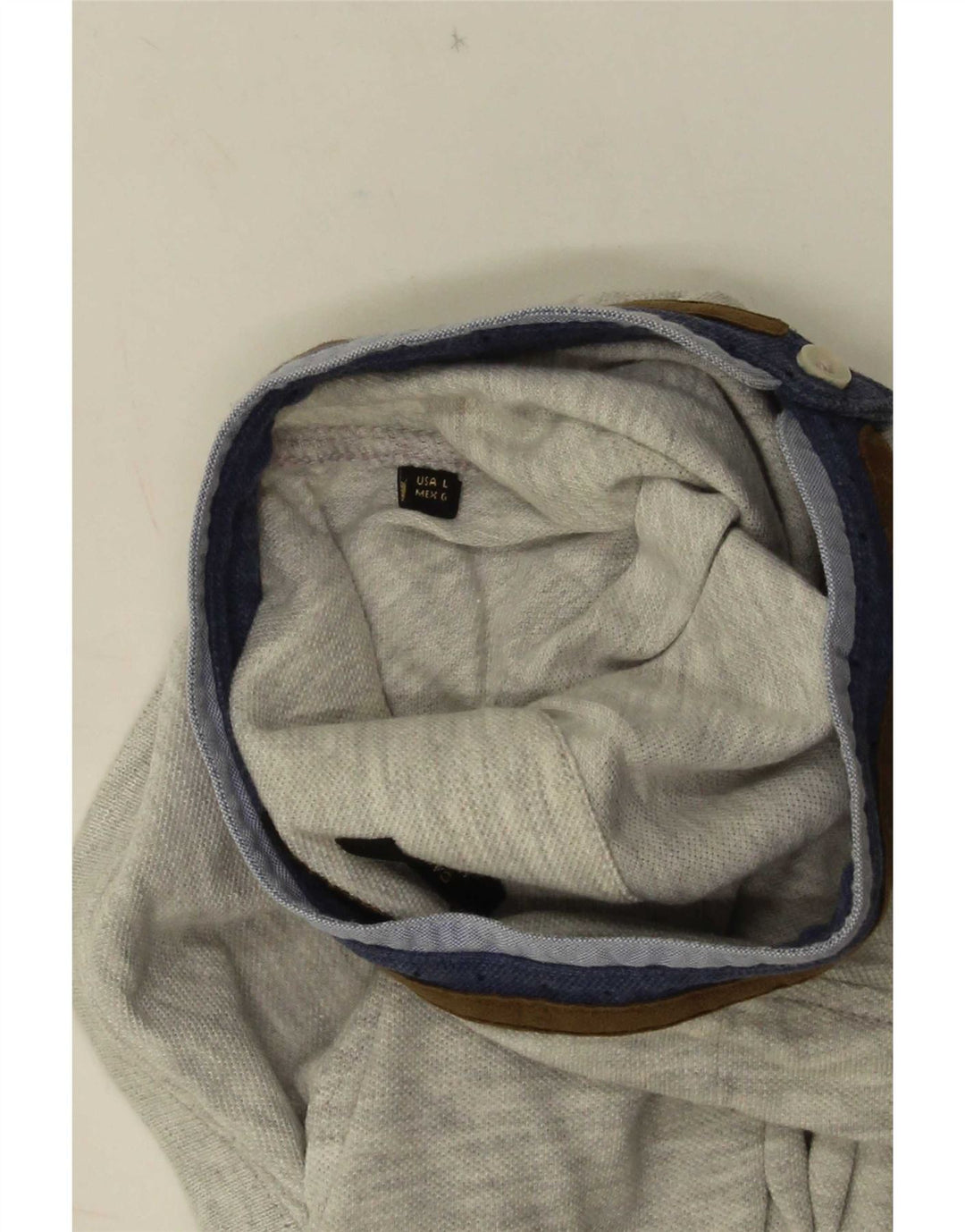 Cămașă polo Massimo Dutti pentru bărbați, mare, gri cu dungi