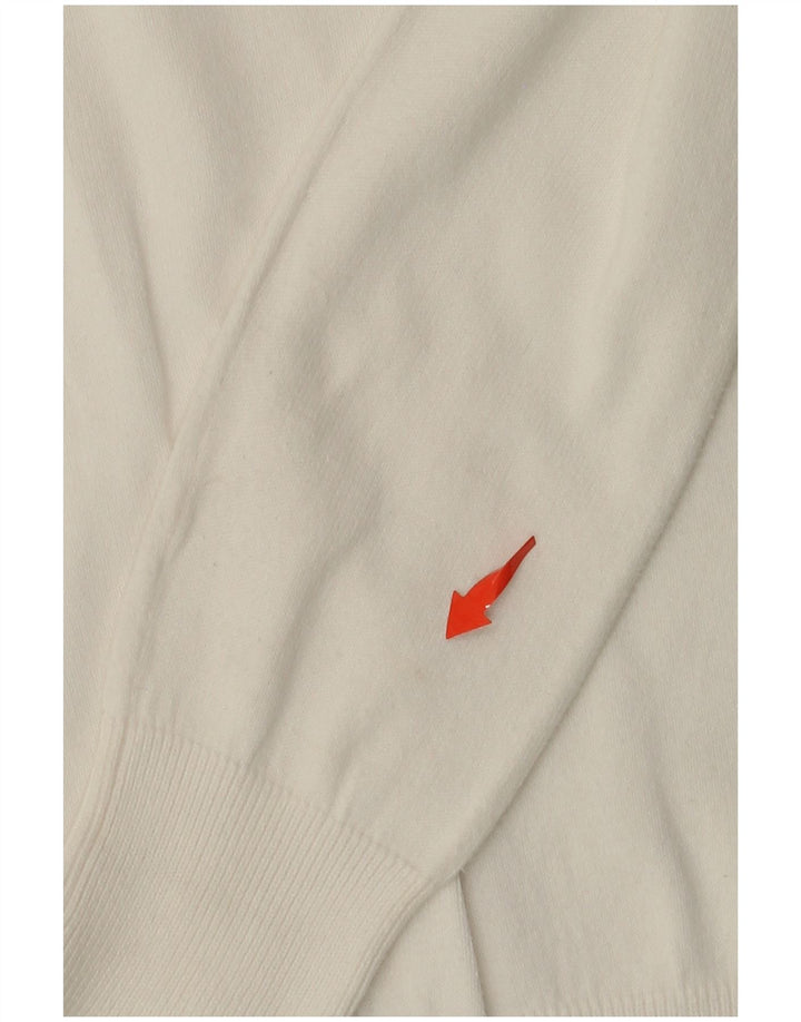 Pulover cu decolteu în V ZARA pentru femei UK 14 mare, alb
