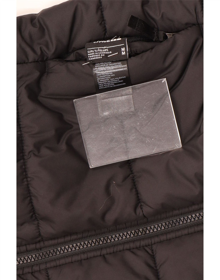 Jachetă căptușită cu glugă pentru fete THE NORTH FACE 9-10 ani mediu negru