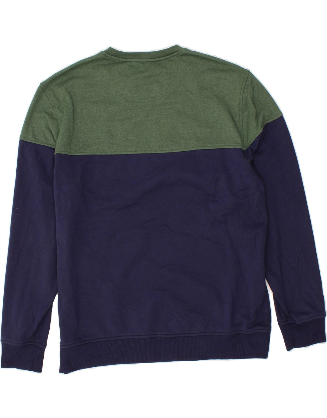 IZOD Mens Sweatshirt Jumper Large Navy Blue Colourblock Cotton Vintage Izod and Second-Hand Izod from Messina Hembry 