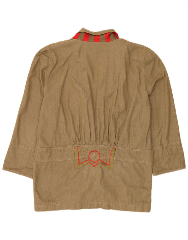 Jachetă vintage pentru femei cu paragate cu 3 nasturi IT 42 bumbac verde mediu