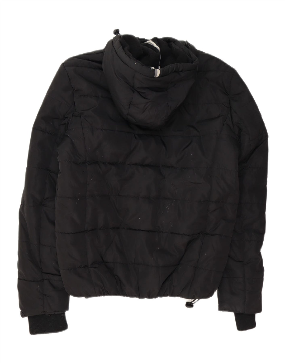 SUPERDRY Mens Hooded Padded Jacket UK 40 Large Black Polyester Vintage Superdry and Second-Hand Superdry from Messina Hembry 