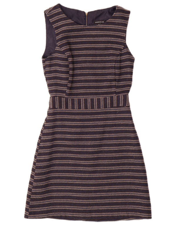 Rochie A-Line fără mâneci pentru femei Warehouse UK 6 XS bleumarin cu dungi