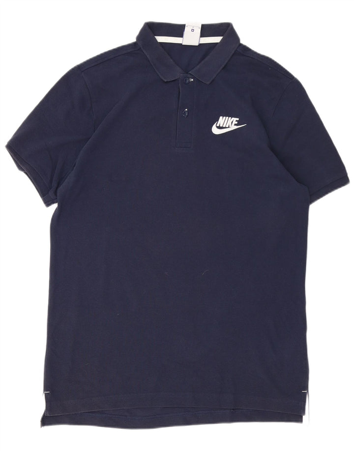 Tricou polo Nike pentru bărbați, bumbac, albastru bleumarin mediu