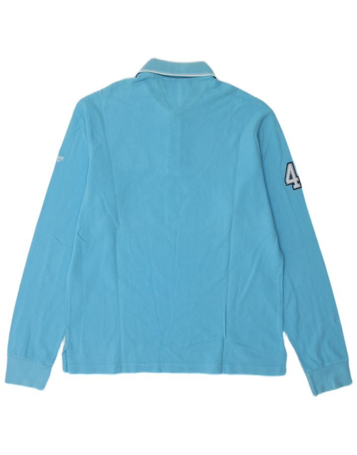 MURPHY & NYE Tricou polo cu mânecă lungă pentru bărbați, mare, albastru