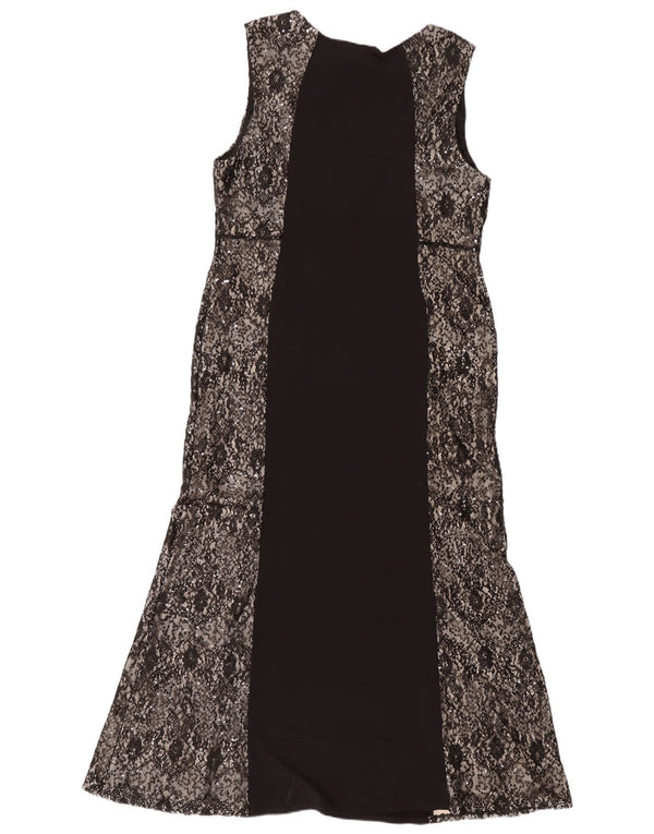Rochie maxi din dantelă fără mâneci pentru femei Wallis UK 18 XL Negru Floral