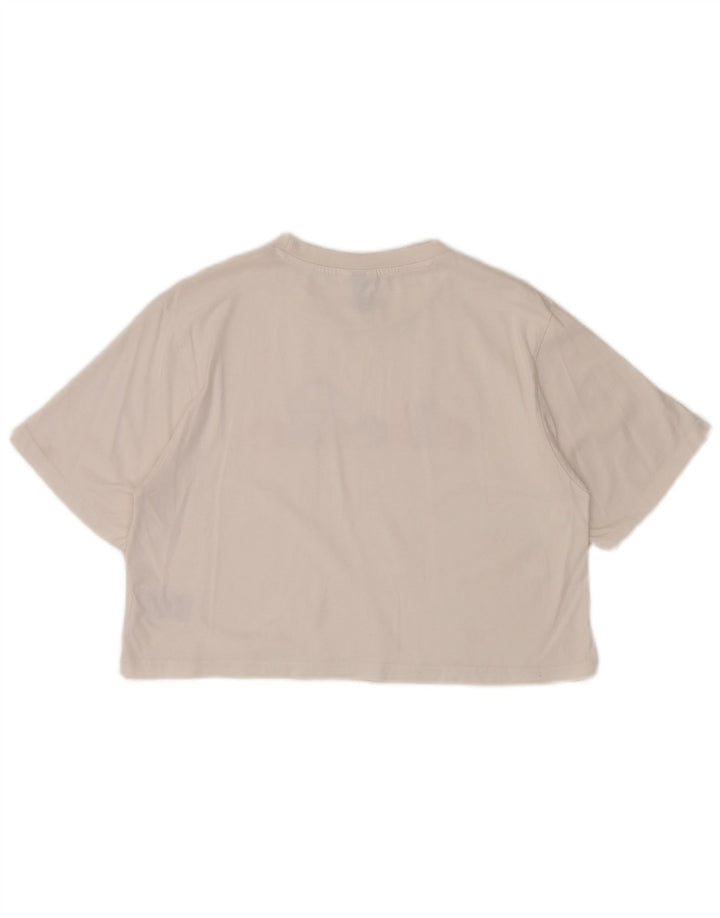 ELLESSE Tricou cu grafic crop Top UK 12 Bumbac alb mediu