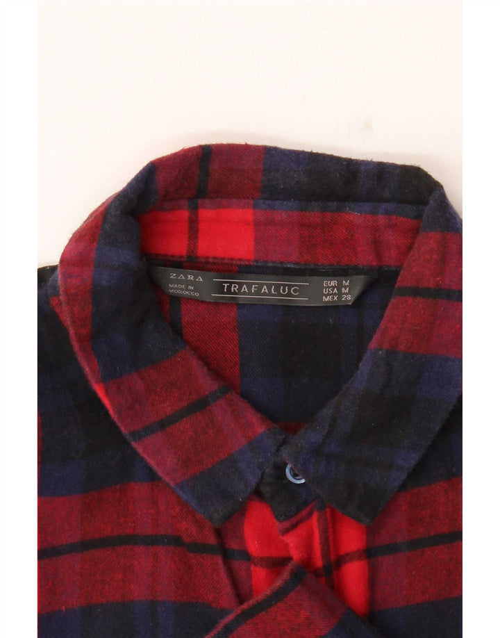 Cămașă de flanel pentru femei Zara UK 14 Medium Red Check