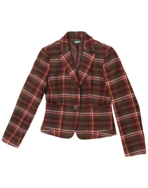 Jachetă Benetton pentru femei cu 1 nasture IT 44 Medium, multicoloră