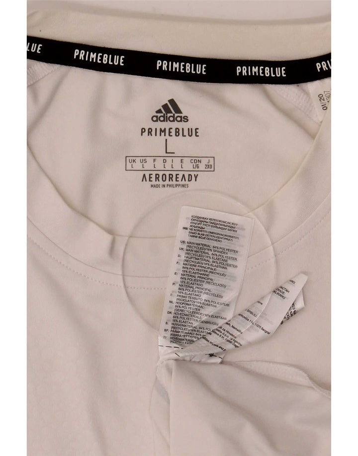 Tricou pentru bărbați Adidas Aeroready Top mare din poliester alb