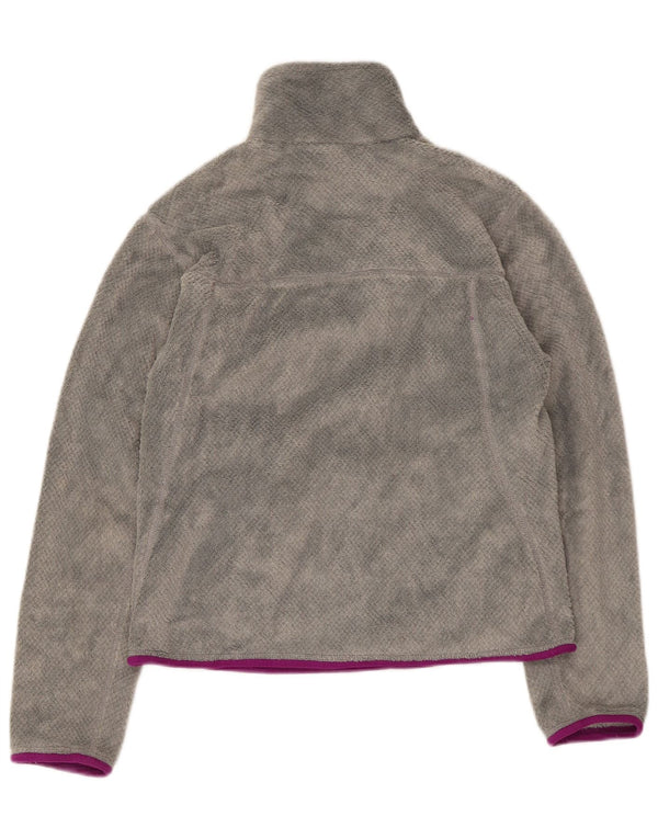Jumper Patagonia pentru femei, cu fermoar și gât, din lână UK 10, poliester, gri mic