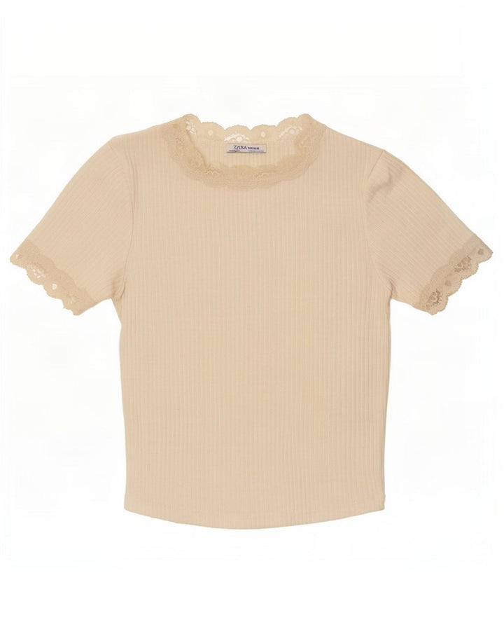 Bluză Crop Top pentru femei Zara UK 12 Medium White