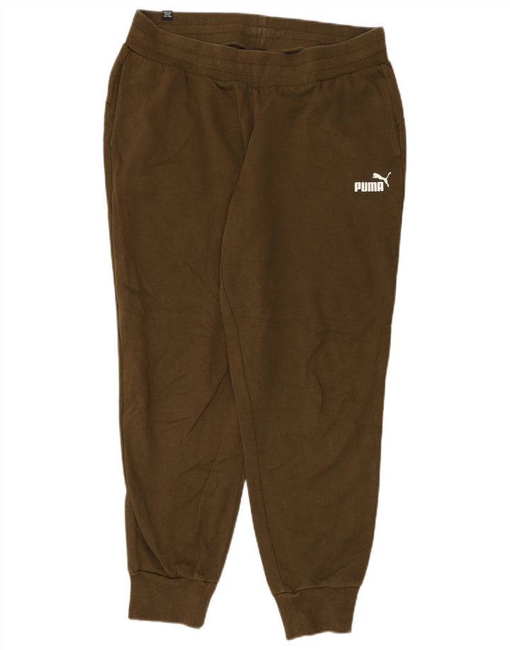 Pantaloni de trening PUMA pentru bărbați Joggeri mari, bumbac, kaki