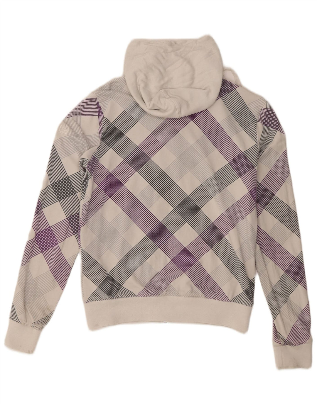 Pulover cu glugă pentru femei Sergio Tacchini UK 8 Small White Check