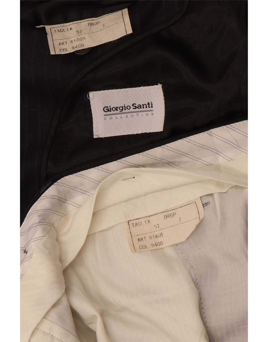 Costum pentru bărbați Giorgio Santi, 3 nasturi, 2 piese, IT 52 XL W34 L33, cu dungi negre