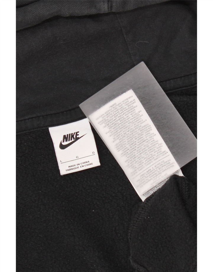 Pulover Nike pentru bărbați, cu fermoar, bumbac mare, negru