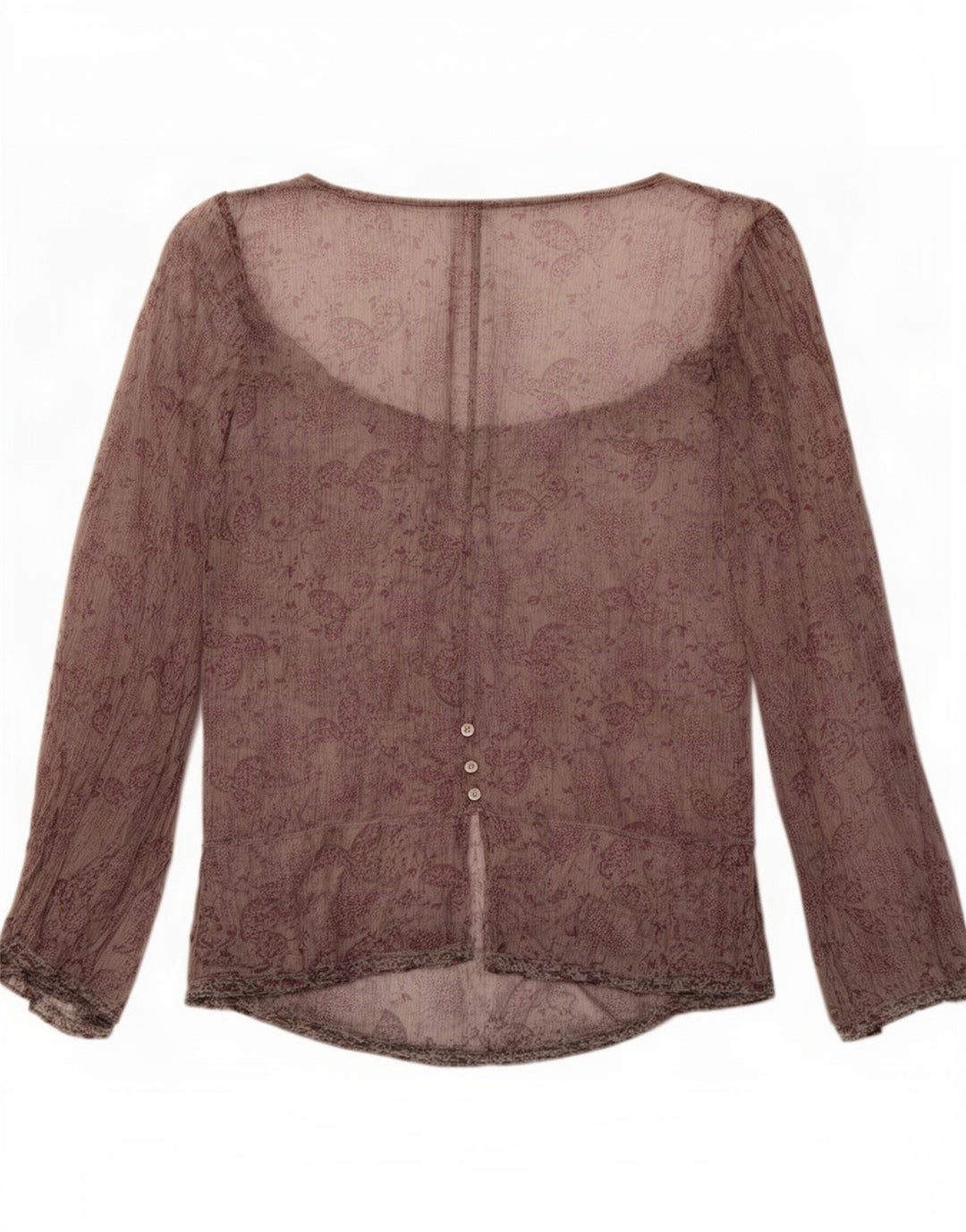 Max & Co. Top pentru femei cu mânecă lungă, cu umeri, UK 12, violet mediu, floral