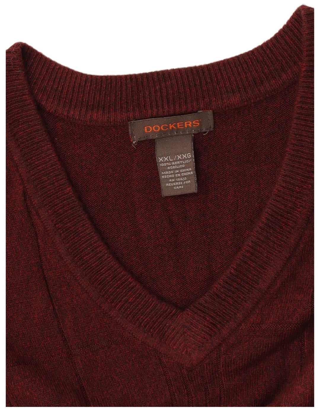 DOCKERS Vestă bărbătească Tank Top 2XL Bordeaux Check Acrylic