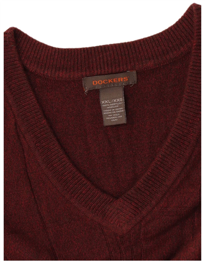 DOCKERS Vestă bărbătească Tank Top 2XL Bordeaux Check Acrylic