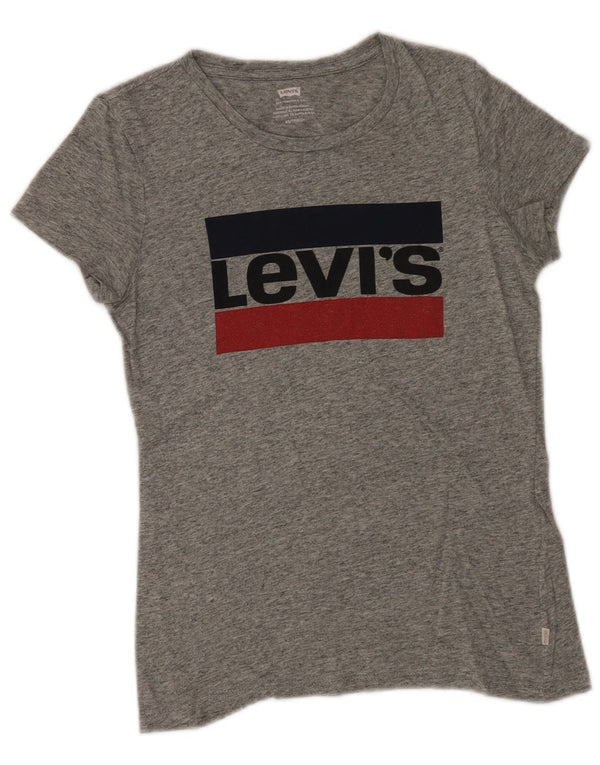 Tricou cu grafic pentru femei Levi's Top UK 6 XS, bumbac cu pete gri