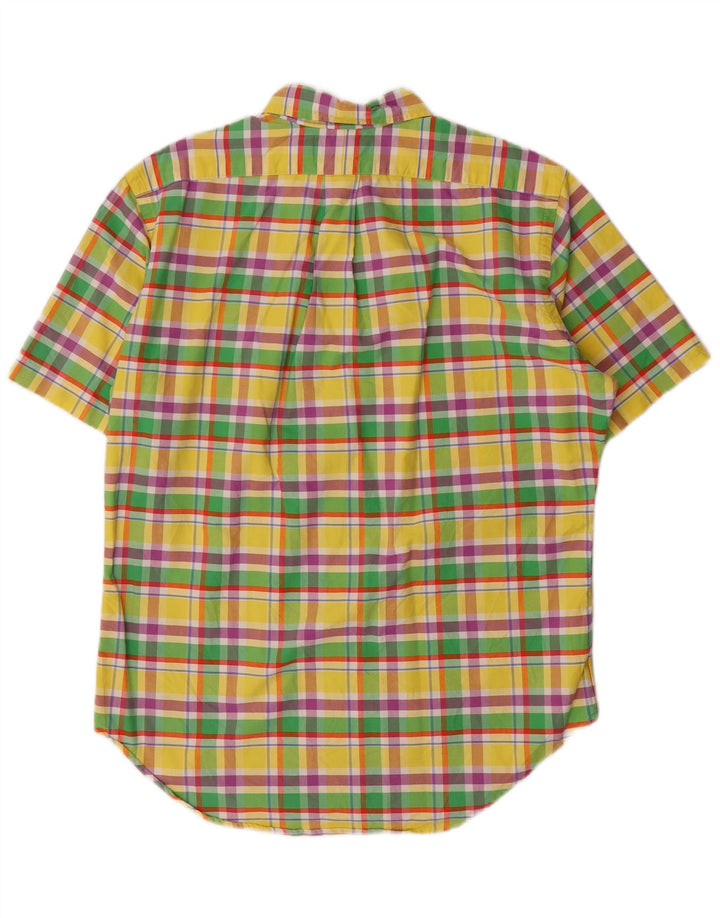Cămașă RALPH LAUREN pentru bărbați, cu mânecă scurtă, cu croiala clasică, carouri galbene medii