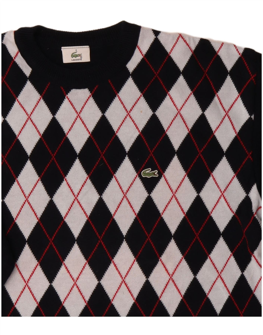 Pulover pentru bărbați Lacoste cu decolteu rotund Mărimea 6 XL bleumarin Argyle/Diamond