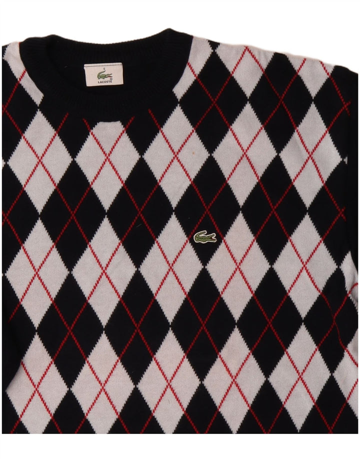 Pulover pentru bărbați Lacoste cu decolteu rotund Mărimea 6 XL bleumarin Argyle/Diamond