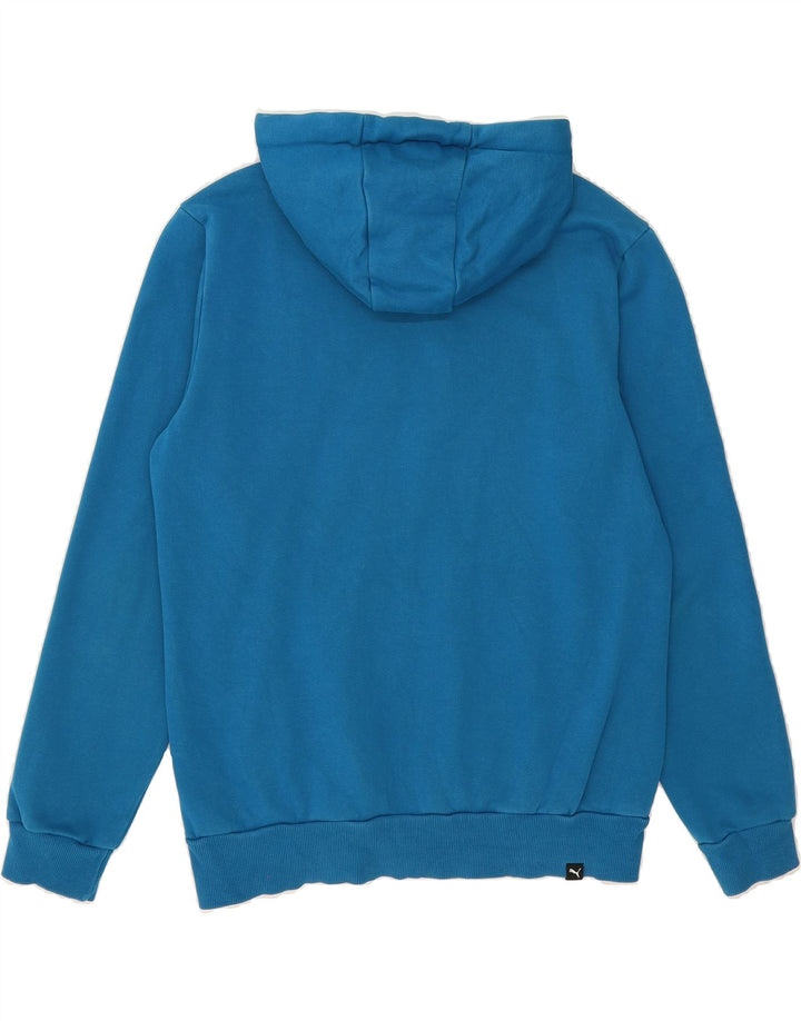 PUMA Mens Graphic Hoodie Jumper Small Blue Cotton Vintage Puma and Second-Hand Puma from Messina Hembry 